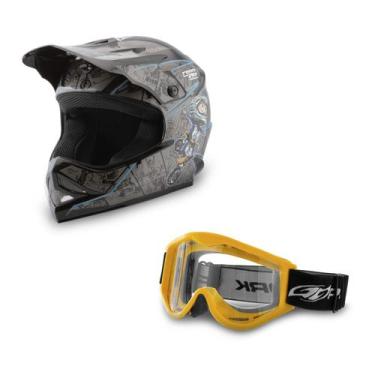 Imagem de Capacete Motocross Infantil Pro Tork Cartoon Racing + Óculos Pro Tork 