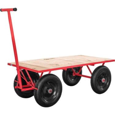 Imagem de Carrinho Plataforma de Compensado, 300 Kgf, Embalagem com 02 Peças, De