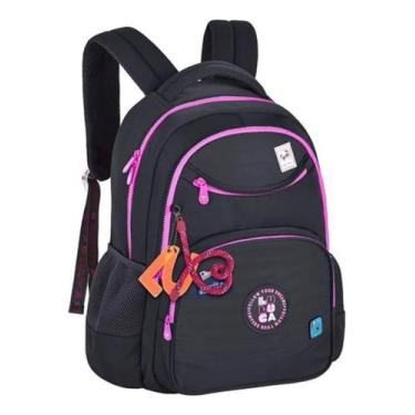 Imagem de Mochila de Costas Luluca, Escolar, Juvenil 17,5" LU24635 Cor:Preto, Pr