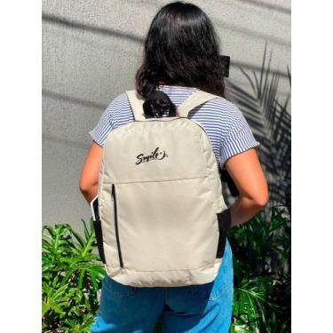 Imagem de Mochila Nylon Bolso Vertical SMILE Estampada Personalizada Resistente 