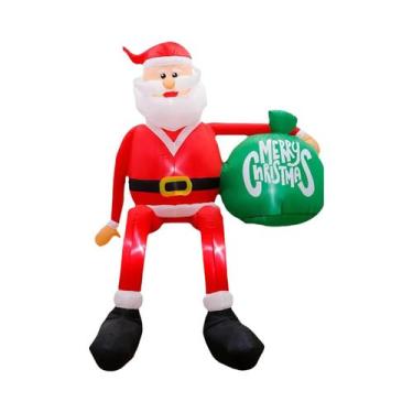 Imagem de Papai Noel Inflável De 2,4m Com LED Para Decoração De Natal Em Casa, C