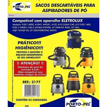 Imagem de Kit 3 Sacos Aspirador Pó Electrolux FLEX C - Porto Pel, Branco