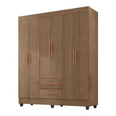 Imagem de Guarda Roupa Casal Lite 6 Portas Carvalho Oak - Móveis Leão - MOVEIS L