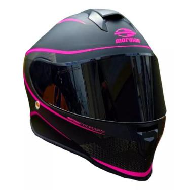 Imagem de Capacete Moto Feminino Origin Mormaii Preto Rosa Fosco, 56