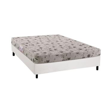 Imagem de Conjunto Box Casal: Colchão Espuma Herval D26 Sueño Liso + Base CRC Corano White (138x188)