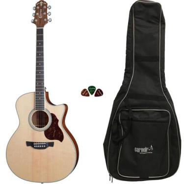 Imagem de Violão Eletroacústico Crafter GAE 6 Aço Natural Acetinado Cutaway + Ca