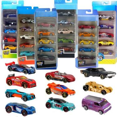 Imagem de Kit Coleção 5 Carrinhos Hot Cars Carros Miniatura De Ferro - Alvo Toys