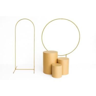 Imagem de Kit Painel Arco Bexiga com 3 Cilindros MDF – Decoração Festa Pegue e Monte Desmontável...