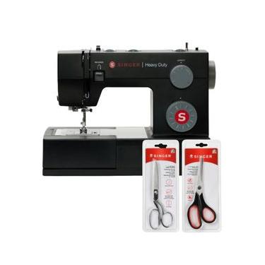 Imagem de Kit Máquina de Costura HD4423 Black e Tesoura 10" Tecido e Tesoura Multiuso Preta
