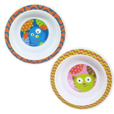 Imagem de Prato Raso com Ventosa Infantil Chica e Doguito Multikids - Multilaser