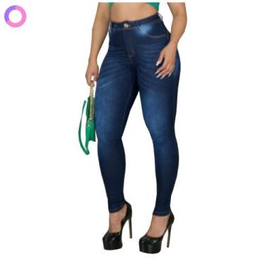Imagem de Calça Jeans Feminina Cintura Alta Com Lycra Flare Capri Ciga - Bangla,