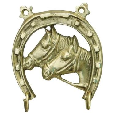 Imagem de Porta Chaves Ferradura Cavalo Bronze Decoração 2 Ganchos - Wilmil