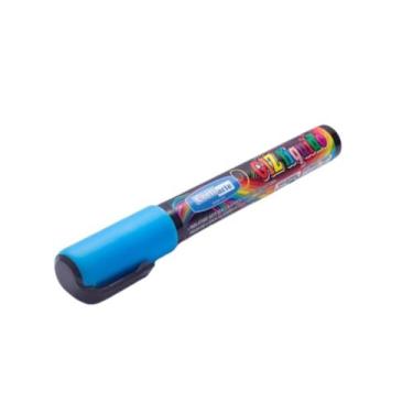 Imagem de Giz Líquido Azul Ponta Reversível 5mm Com 8g - Cortiarte