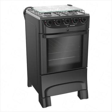 Imagem de Fogão 4 Bocas Muller Preto Fosco MFI4BB Acendimento Automatico Mesa In