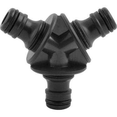 Imagem de Conector Triplo para Engate Rápido 1-2 Divide Fluxo e Emenda Mangueiras Jardim Preto Vonder