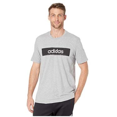Imagem de Adidas Camiseta masculina com estampa de caixa, Medium Grey Heather/Medium Grey Heather, Medium