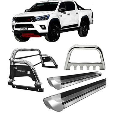 Imagem de Kit quebra mato+Estribo Pers +Santo Ant H3 Hilux 16/20 CROMO