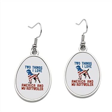 Imagem de Brinco America Rottweiler – Brincos pendentes para meninas – Presente de festa de aniversário dos namorados