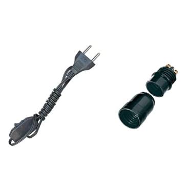 Imagem de Kit 1 Soquete Pr Mion Mignon E14 127 / 220v + 1 Rabicho 1,5m PRETO GANGORRA