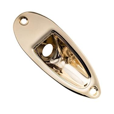 Imagem de Musiclily Pro 10mm Canoa Jack Plate de Aço Placa de Jack para Guitarra tipo Strat,Dourado