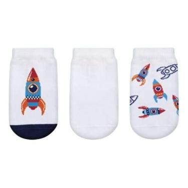 Imagem de Kit Meia Bebê Menina E Menino 3 Pares Algodão Puket