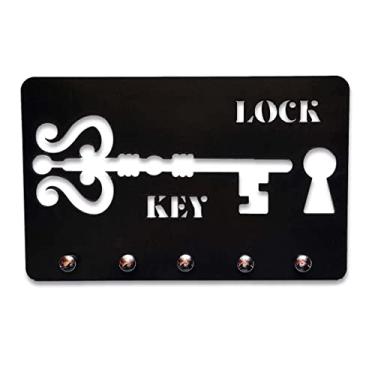 Imagem de Porta Chaves Lock And Key Decoração Criativa cor:Preto