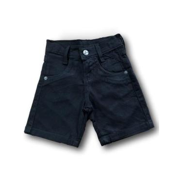 Imagem de Bermuda Jeans Infantil Masculino Preta  Lançamento - Mundo Princípe Ki
