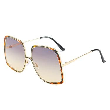 Imagem de Óculos de sol de armação grande Steampunk pintura personalizada metal óculos quadrados líquido vermelho mesmo óculos de sol, 7, tamanho único