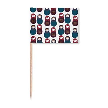 Imagem de Rússia Meninos Meninas Boneca Matryoshka Palito Bandeira Marcador Topper Decoração de Festa