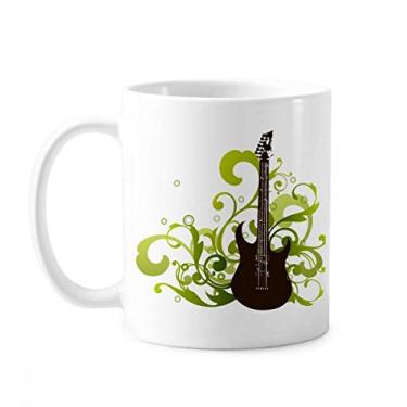 Imagem de Verde, guitarra música fresca padrão caneca cerâmica café porcelana xícara louça