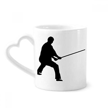 Imagem de Shaolin Stick Caneca de arte marcial chinesa Kung Fu café cerâmica copo de coração de vidro