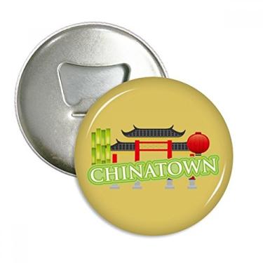 Imagem de Lanterna de bambu verde China Town abridor de garrafas ímã de geladeira emblema multifuncional