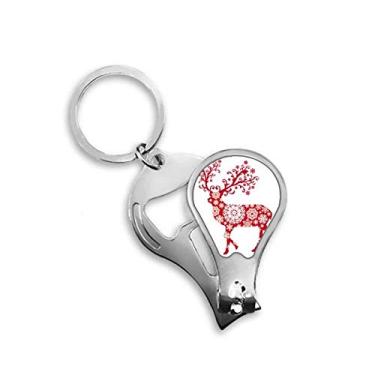 Imagem de Chaveiro abridor de cortador de unha com floco de neve vermelho