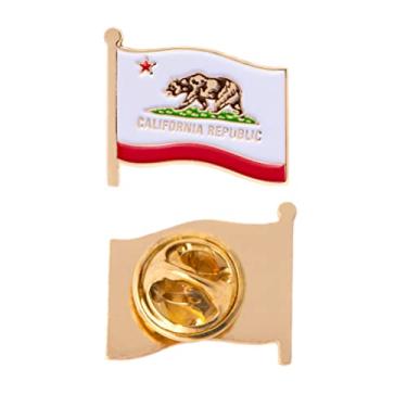 Imagem de Broche de lapela Califórnia estado esmalte feito de metal chapéu de lembrança masculino feminino patriótico californiano (broche de lapela bandeira ondulada), Waving Flag Lapel Pin, Metal