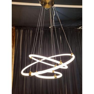 Imagem de Pendente 3 Aneís em Led com Detalhes Metal Bronze