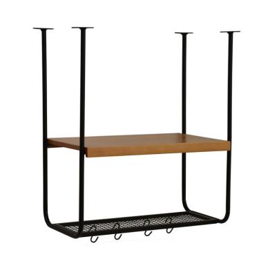 Imagem de Prateleira Hangen Preta e Avelã 66 cm