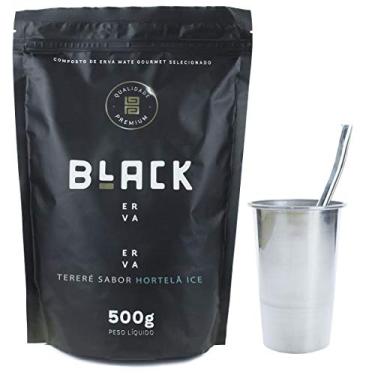 Imagem de COPO DE TERERÉ ALUMÍNIO + BOMBA DE TERERÉ INOX + BLACK ERVA 500G (Hortelã Ice)