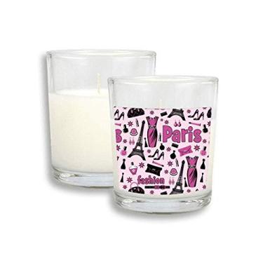 Imagem de Vestir Lady France Torre Eiffel Rosa Branco Velas de Incenso Perfumado de Vidro