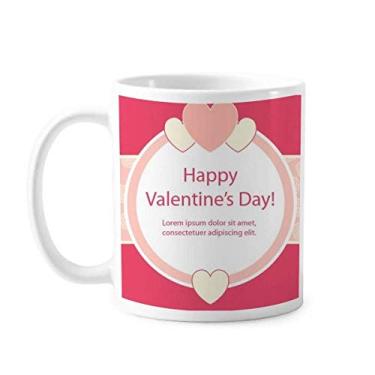 Imagem de Caneca rosa feliz dia dos namorados coração e rosa caneca cerâmica café porcelana louça