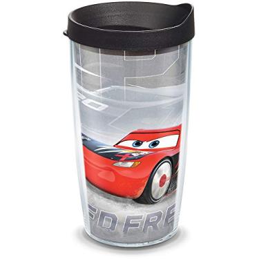 Imagem de Tervis Feito nos EUA com parede dupla Disney Pixar - Copo térmico Cars Speed Frenzy mantém as bebidas frias e quentes, 473 ml, clássico