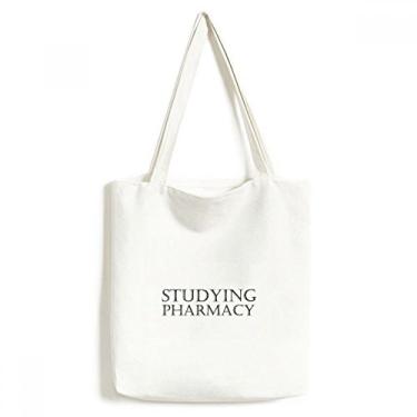 Imagem de Bolsa de lona curta para estudar, farmácia, sacola de compras, bolsa casual