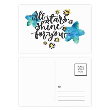 Imagem de All Stars Shine To You Conjunto de cartões postais de aniversário para enviar cartões de agradecimento