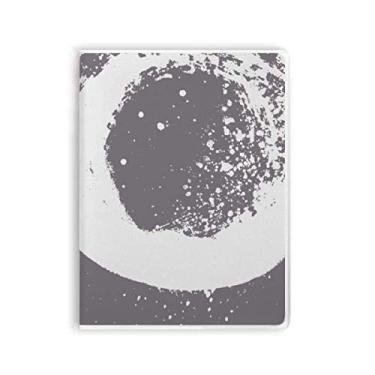 Imagem de Caderno de tinta branca abstrata com estampa de arte de plantas para caderno, capa macia