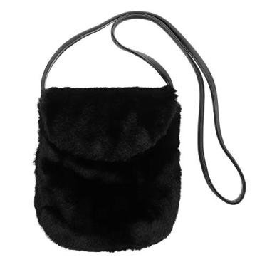 Imagem de Bolsa a tiracolo de sintética, bolsa de ombro para celular, pequena bolsa fofa para mulheres e , Preto, 19X17X2CM