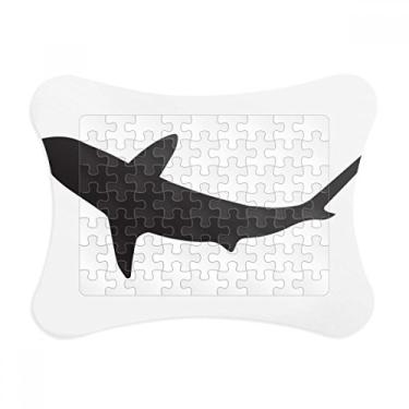 Imagem de Contorno do mar tubarão oceano feroz moldura de quebra-cabeça decoração de quadro ornamento de jogo