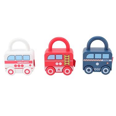 Imagem de Crianças Aprendendo Fechaduras Quebra-cabeça Peças de Carro Brinquedo Divertido Presente Meninos Educação Precoce Desbloquear Materiais de Educação Infantil