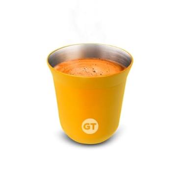 Imagem de Copo Térmico Aço Inox Para Cafe Cor Amarelo 150ml Goldentec