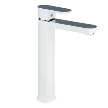 Imagem de Torneira Banheiro Lavatorio Monocomando Misturador Cuba Luxo Bica Alta Branca RKA3