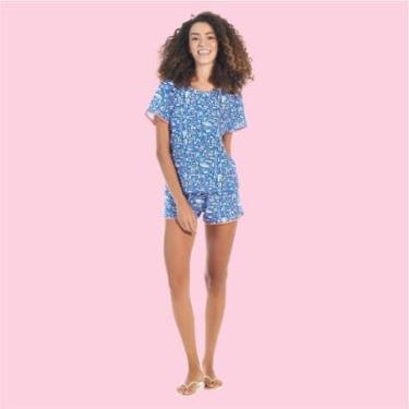 Imagem de 0125/C - Pijama Curto Feminino  Azul- Bela Notte-Feminino