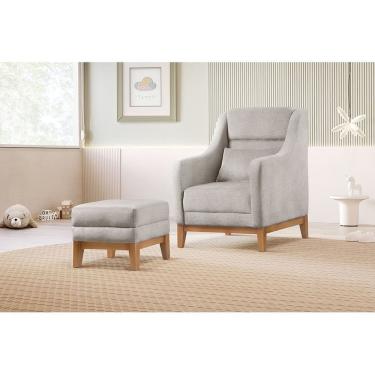 Imagem de Poltrona De Amamentação Com Puff ÁQuila Cinza